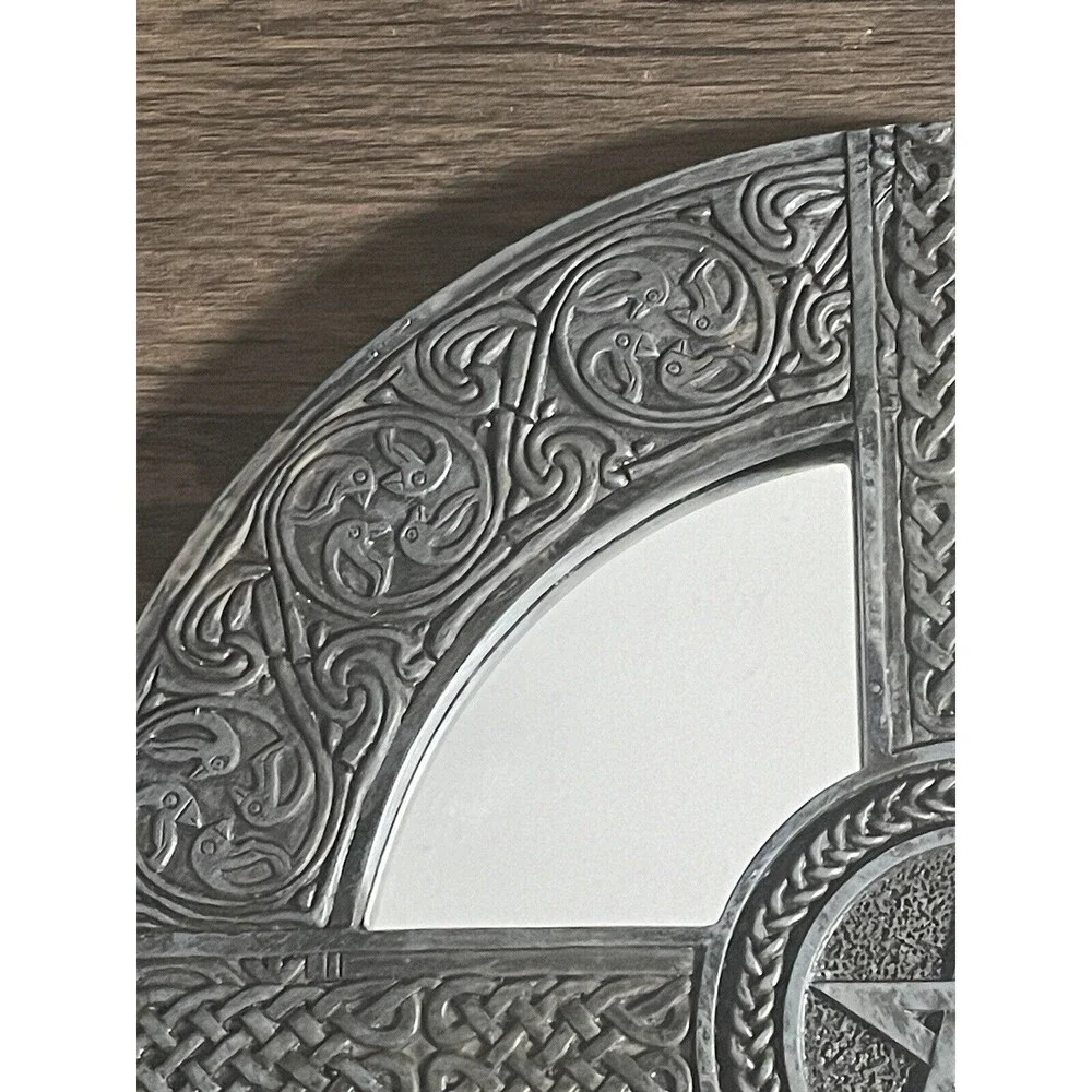 Pentagram Celtic Wall Art Mirror Sculpture Hanging Pentacle Knotwork New Age
